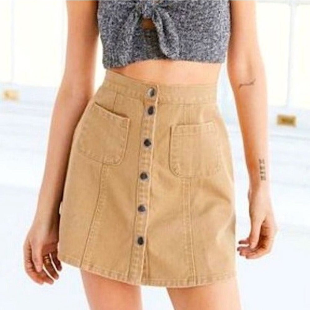 Urban Outfitters BDG Khaki Button-front Skirt Size Medium